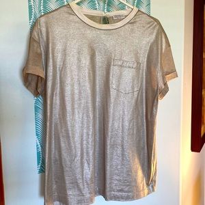 Brunello Cucinelli t-shirt, silvery gray with monili